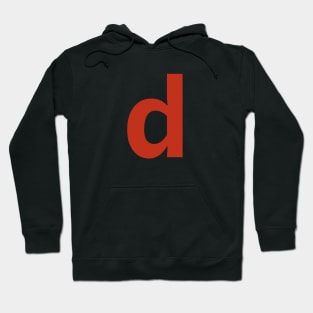 Letter d in Red Text Minimal Typography Hoodie